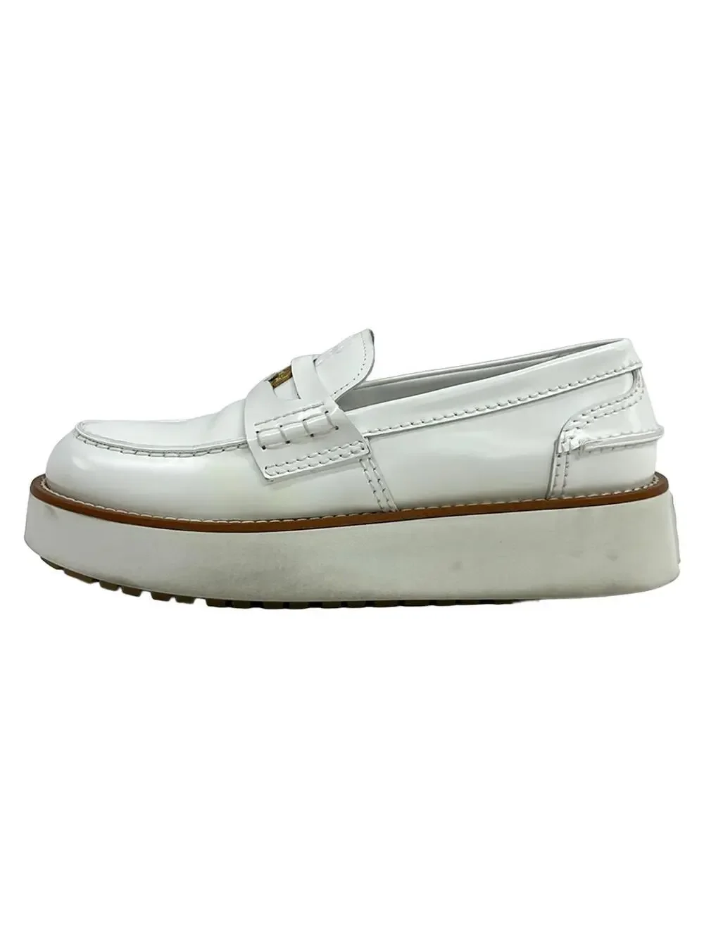 Miumiu Penny Loafer White Leather #277609M69B